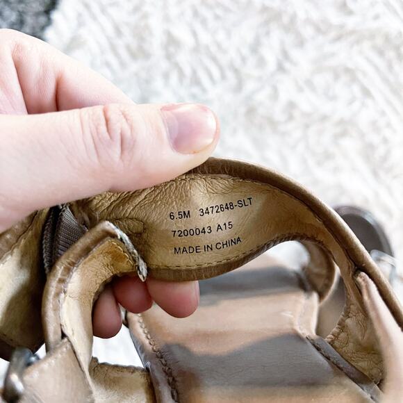 Frye Phillip Buckles Slate Cotton Twill Slingback Sandal - Picture 9 of 9